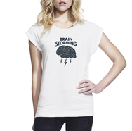Женская футболка с закатанными рукавами Brain Storming