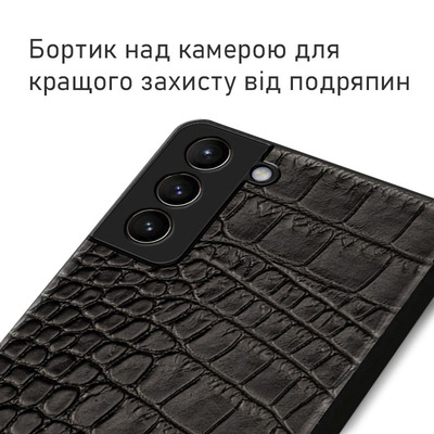 Кожаный чехол Boxface Samsung G991 Galaxy S21 Crocodile Black