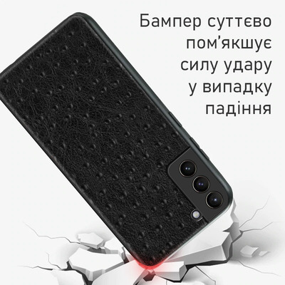 Кожаный чехол Boxface Samsung G991 Galaxy S21 Strauss Black