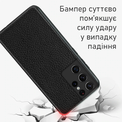 Кожаный чехол Boxface Samsung G998 Galaxy S21 Ultra Flotar Black