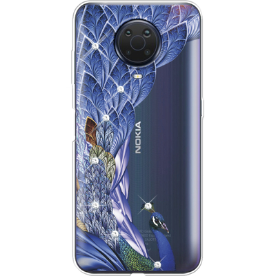 Чехол BoxFace со стразами Nokia G20 Peafowl