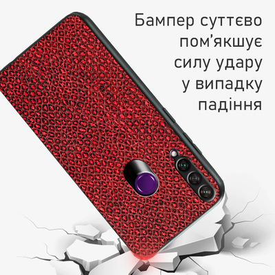 Кожаный чехол Boxface Huawei Y6p Snake Red