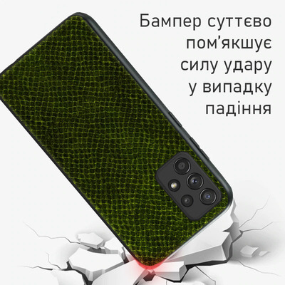 Кожаный чехол Boxface Samsung A525 Galaxy A52 Snake Forest Green