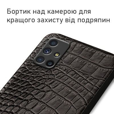 Кожаный чехол Boxface Samsung M515 Galaxy M51 Crocodile Черный