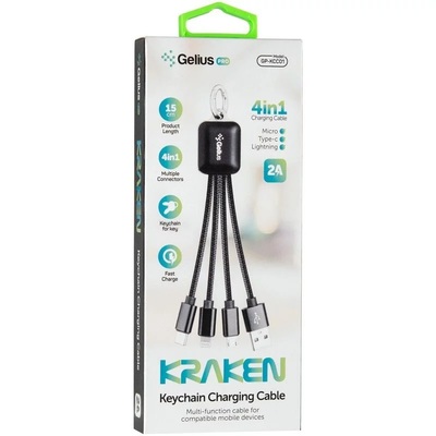 USB Cable Gelius Pro Kraken GP-KCC01 4in1 Black