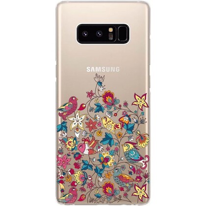 Чехол прозрачный U-Print 3D Samsung N950F Galaxy Note 8 Floral Birds