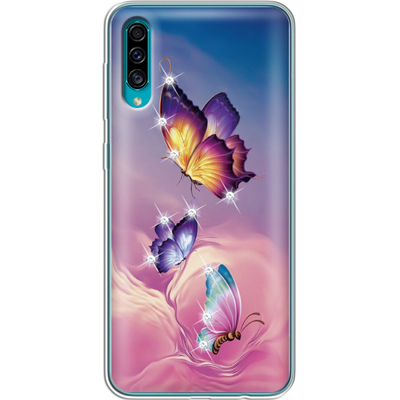 Чехол со стразами Samsung A307 Galaxy A30s Butterflies