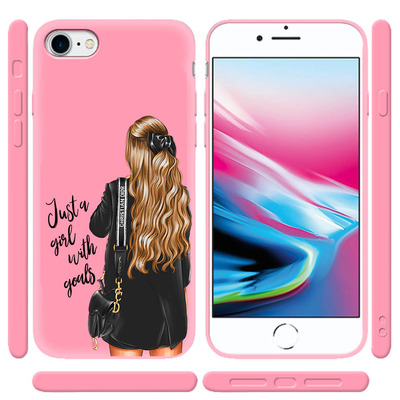 Розовый чехол BoxFace Apple iPhone 7/8 Just Girl