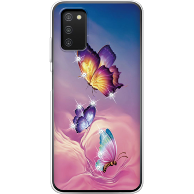 Чехол BoxFace со стразами Samsung Galaxy A03s (A037) Butterflies