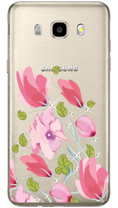 Чехол U-Print Samsung J510 Galaxy J5 (2016) Цветы со стразами