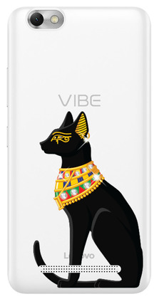 Чехол U-Print Lenovo A2020 Vibe C Египетская кошка со стразами