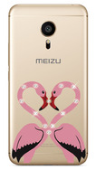 Чехол прозрачный U-Print Meizu M3 Note Фламинго со стразами