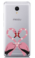 Чехол U-Print Meizu M5 Note Фламинго со стразами