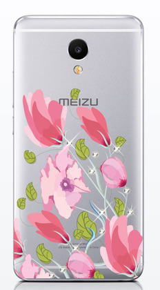 Чехол U-Print Meizu M5 Note Цветы со стразами