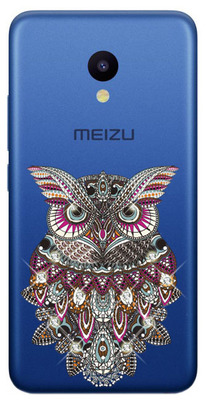 Чехол U-Print Meizu M5 Сова со стразами