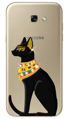 Чехол U-Print Samsung A320 Galaxy A3 2017 Египетская кошка со стразами