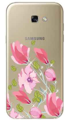 Чехол U-Print Samsung A320 Galaxy A3 2017 Цветы со стразами