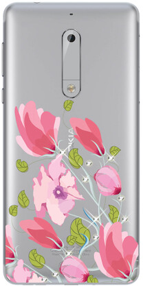 Чехол U-Print Nokia 5 Цветы со стразами
