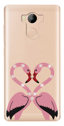 Чехол U-Print Xiaomi Redmi 4 Prime Фламинго со стразами