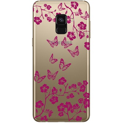 Чехол прозрачный U-Print 3D Samsung A530 Galaxy A8 (2018) Twig Butterflies