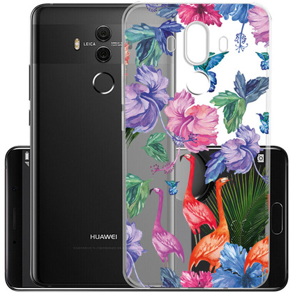 Чехол прозрачный U-Print Huawei Mate 10 Pro Фламинго
