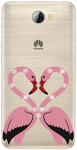 Чехол U-Print Huawei Y5 2 (Y5ii) Фламинго со стразами