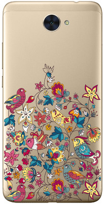 Чехол прозрачный U-Print 3D Huawei Y7 2017 Floral Birds