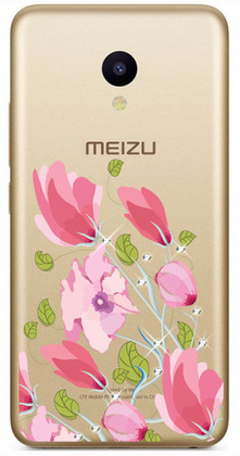 Чехол U-Print Meizu M5 Цветы со стразами