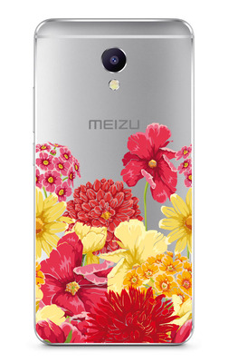 Чехол прозрачный U-Print 3D Meizu M5 Note Floral Pattern