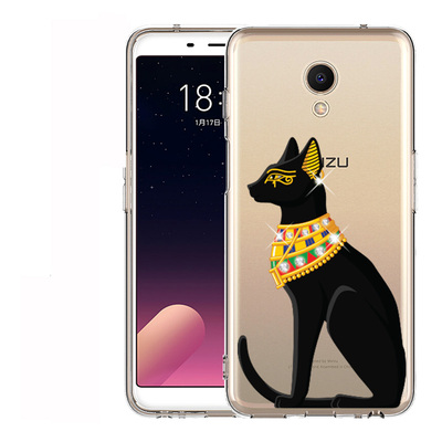 Чехол U-Print Meizu M6s Египетская кошка со стразами