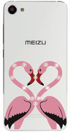 Чехол U-Print Meizu U20 Фламинго со стразами