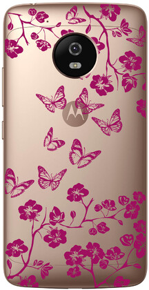 Чехол прозрачный U-Print 3D Motorola Moto G5 XT1676 Twig Butterfly