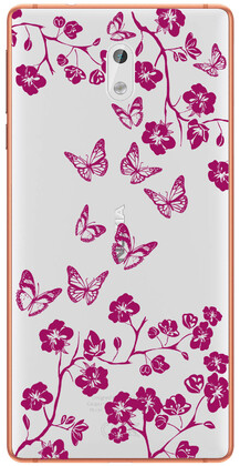 Чехол прозрачный U-Print 3D Nokia 3 Twig Butterfly