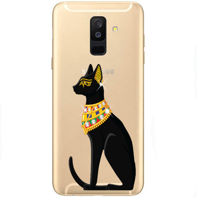 Чехол прозрачный Uprint Samsung A605 Galaxy A6 Plus 2018 Egipet Cat со стразами