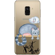 Чехол прозрачный U-Print Samsung A730 Galaxy A8 Plus (2018) Just Love