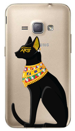 Чехол U-Print Samsung Galaxy J1 J120H Египетская кошка со стразами