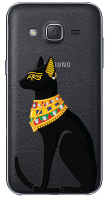 Чехол U-Print Samsung Galaxy J2 Prime G532F Египетская кошка со стразами