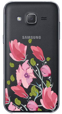 Чехол U-Print Samsung Galaxy J2 Prime G532F Цветы со стразами