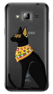 Чехол U-Print Samsung Galaxy J3 J320 Египетская кошка со стразами