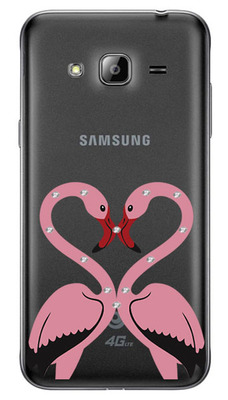 Чехол U-Print Samsung Galaxy J5 J500H Фламинго со стразами