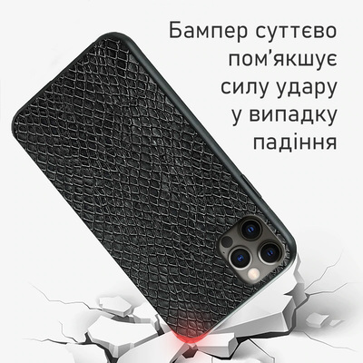 Кожаный чехол Boxface Apple iPhone 12 Pro Snake Black