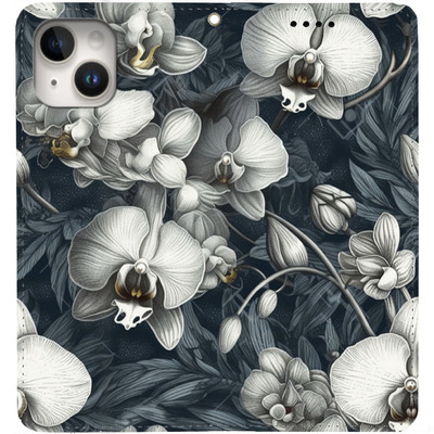 Чохол-книжка BoxFace для Apple iPhone 14 Plus Білі орхідеї