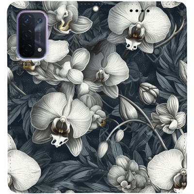 Чохол-книжка BoxFace для Oppo A74 5G Білі орхідеї