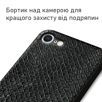 Кожаный чехол Boxface Apple iPhone SE (2020) Snake Black