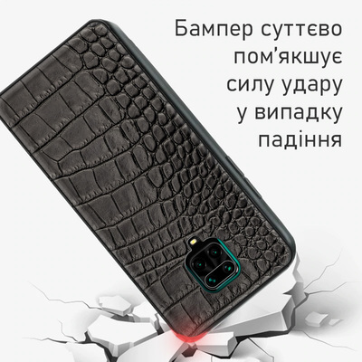 Кожаный чехол Boxface Xiaomi Redmi Note 9 Pro /9 Pro Max Crocodile Black