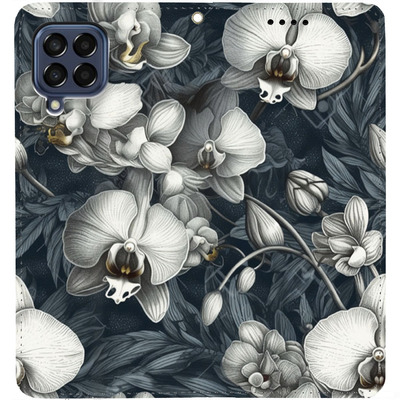 Чохол-книжка BoxFace для Samsung Galaxy M53 5G (M536) Білі орхідеї