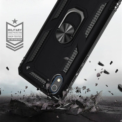 Противоударный чехол Military Ring Case для Xiaomi Redmi 7A Черный