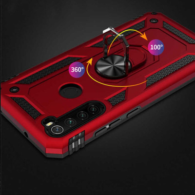 Противоударный чехол Military Ring Case для Xiaomi Redmi Note 8 Черный