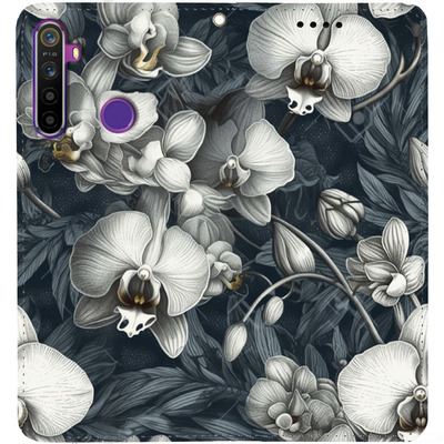 Чохол-книжка BoxFace для Realme 5 Pro Білі орхідеї