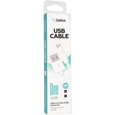 USB кабель Gelius One GP-UC116 MicroUSB Белый (2m)